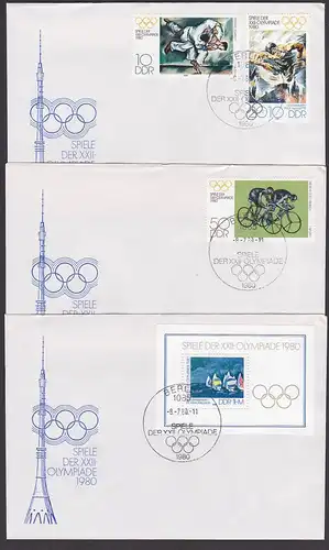 Olympiade Sommer Moskau 1980 FDC mit Block 60, Spinnaker Judo