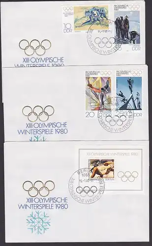 Olympiade Winter Lake Placid 1980 FDC mit Block 57