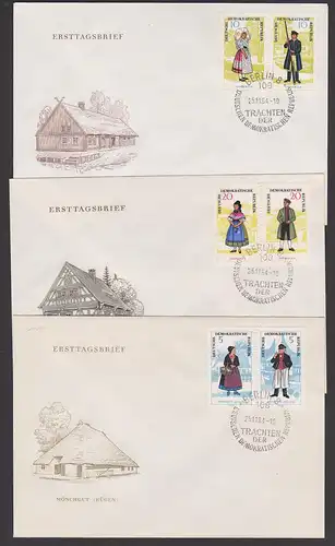 Trachten der DDR Mönchgut (Rügen), Spreewald, Thüringen - DDR FDC MiNr. 1074/9 in Zdr. 45,-