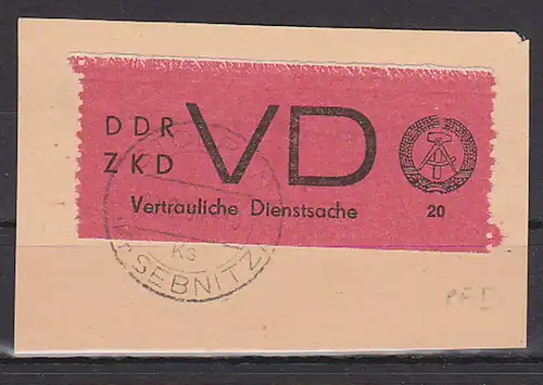 ZKD D1I Plattenfehler I "fehlende Granne" gest.  Bf.-Stück Stolpen Kr. Sebnitz, Vertrauliche Dienstsache