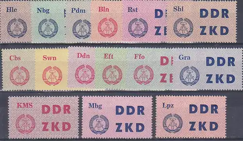 ZKD C 1 -15 postfrisch Versuchsausgabe alle Bezirke Hammer und Zirkel im Ährenkranz