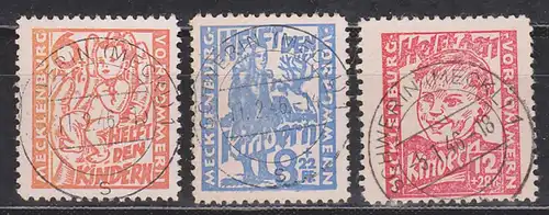 Mecklenburg-Vorpommern, Kinderhilfe MiNr. 26-28 o, Kleinkind, Mädchen, Knabe , gest. Schwerin