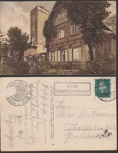 Weifa Neukirch (Lausitz) Land PSSt. CAK 1929 Abb. Gaststätte mit Turm