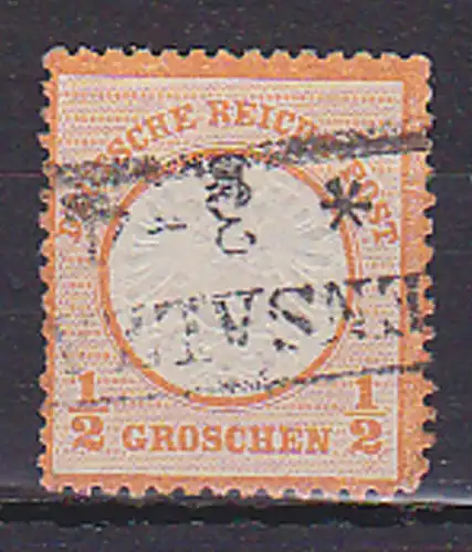 Germany 1/2 Groschen groÃŸer Schild Mi. 18 Zeilenstempel (Ne)ENSALZA, Deutsches Reich