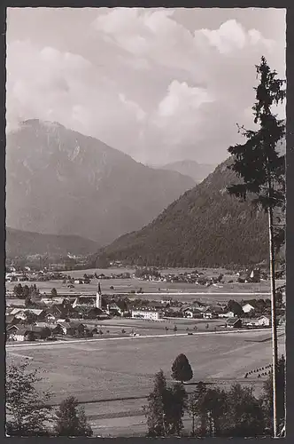 Pinding 4 und 6 Pf. Theodor Heuss Mi. 180 mit Randzudruck auf Fotokarte, bei Reichenhall