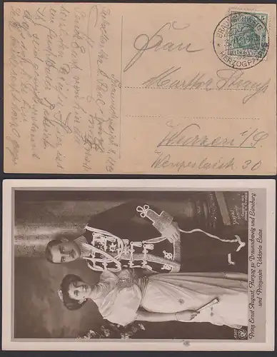 Braunschweig Sonderstempel Einzug des Herzogpaares 3.11.1913, Photokarte Prinz Ernst August Prinzessein Viktoria Luise