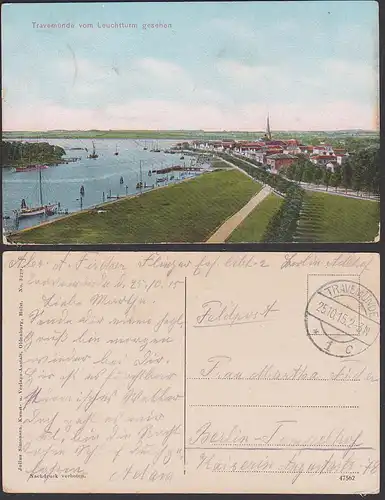 Travemünde Lübeck CAK, 1915 Feldpostkarte Deutsche Reich