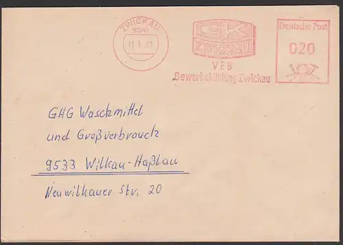 Zwickau Sachsen AFS 1981 "VEB Gewerbekühlung GK" Ernst Grube"