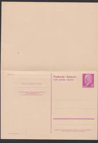 DDR P74 15/15 Pfg. Walter Ulbricht ungebraucht kpl.
