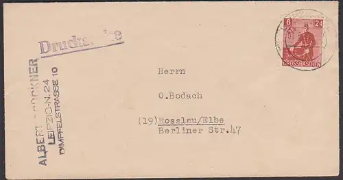 exploitation minière SBZ 6+24 Pf Bergmann Lokalausgabe Grossräschen Solidarität  Drucksache aus Leipzig mining