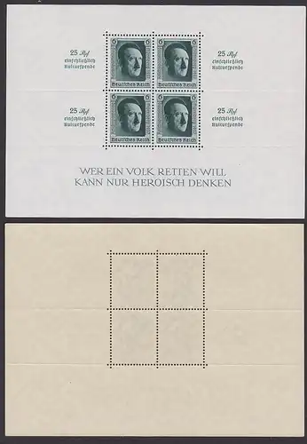 DR MiNr. Block 11 ** Reichsparteitag Nürnberg 1937, dst. beide Seiten abgebildet