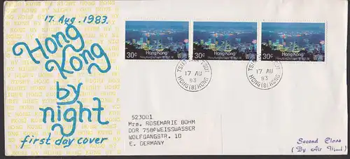Hong Kong 1982 FDC 30 C(3) Hong Kong by night, bei Nacht 1983 tsim sha tsui