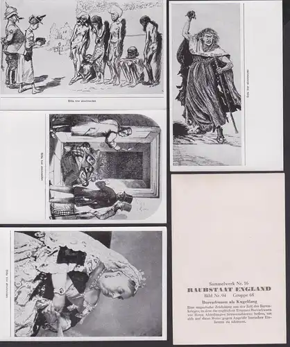 Raubstaat England Sammelbilder Werk 16  kompl. Serie mit Originalverpackung, Burenfrauen Königin Victoria  Plutokratie