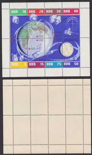 Welraumflüge der Sowjetunion Kleinbogen ** (Mi. 926/33 40,-) Sputnik, Beleka Strelka Juri Gagarin Lunik 3