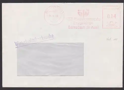 Aue AFS =DP 014= statt 15 Pf.  Einstellfehler Bernsbach Sachs Kreis Aue VEB Blechformwerke Erzgebirge