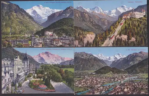 Jungfrau, Spiez Thun Alpen Interlaken Heimwehfluh  1927, nicht gelaufen Lot CAK