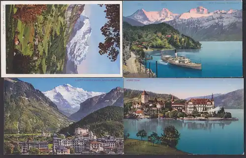 Jungfrau, Spiez Thun Alpen Interlaken Heimwehfluh  1927, nicht gelaufen Lot CAK