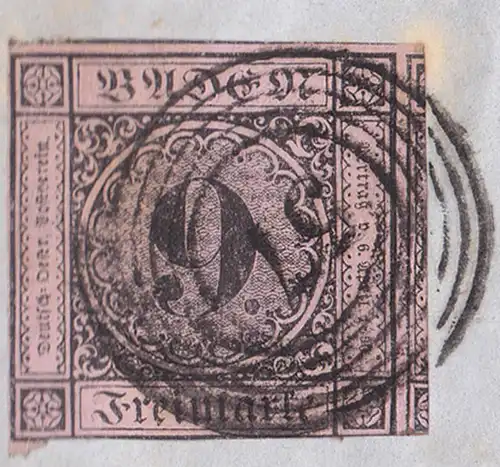 Baden Heidelberg 6 Kreuzer, (Mi.: 4) nach Dresden 1851, Faltbrief mit viel Text, rs. Stempel der Stadtpost