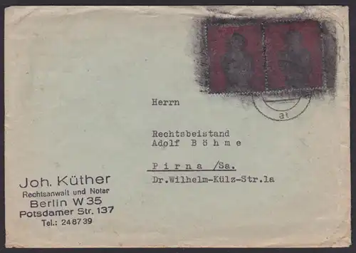 Postkrieg BERLIN - DDR Schwärzung "10. Jahrestag des Attentats auf Adolf Hitler" 20 Pf(2)  (Mi. 119  Pk I 130,-)