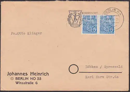 Leipzig "III. Deutsches Turn- und Sportfest in Leipzig" MWSt. DTSB Turnerin mit Keulen