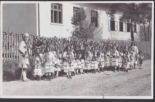 Jugoslavia Jugoslawien 1934 Photokarte mit Kindern in Trachten Zagreb