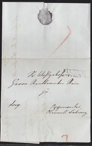 STUTTGART 1818 vorphil. Brief mit viel Text, an Bankbeamten Stein