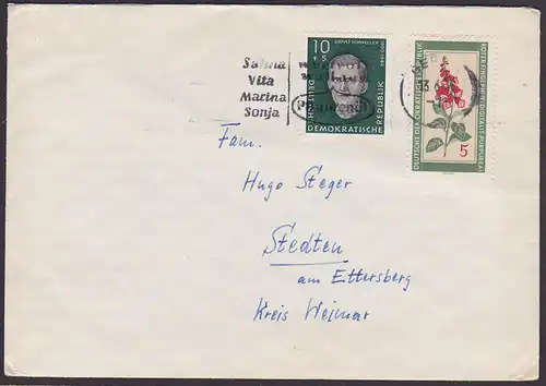 lettre cover Dresden DDR "Sahna Vita Marina Sonja wertvoll weil aus Pflanzenöl" MWSt. 1960 Margarine