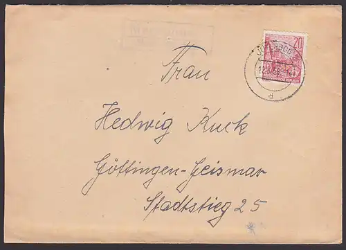 Markendorf über Jüterbog, Brief mit Poststellenstempel 1958