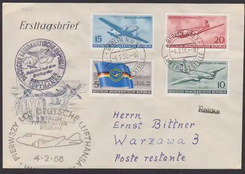 Deutsche Lufthansa (Mi. 512/15) Sonderbeförderung nach Warschau Warzawa Berlin Luftpoststelle Erstflug