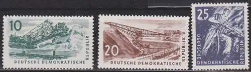 Kohle Bergbau Braunkohle Bergmann Germany DDR 569/71 **, postfrisch