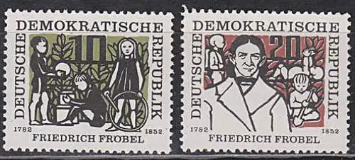 Friedrich Fröbel Pädagoge Gründer der Kindergärten  Germany  DDR 564/65 **