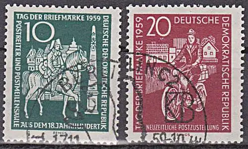 Postmeilensäule, Postreiter, Moped Germany DDR 735/36