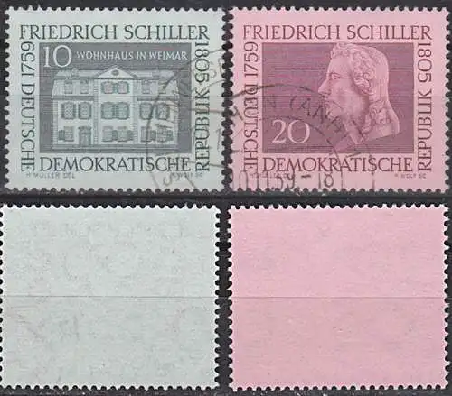Friedrich Schiller  (1759 - 1805) Wohnhaus Weimer Germany DDR 733/34