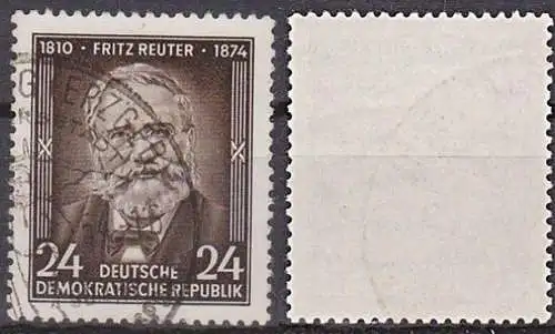Fritz Reuter 24 Pfg. gest.  Germany East DDR 430 bedarfsgestempelt, niederdeutscher Schriftsteller