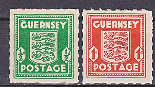 Guernsey Kanalinseln MiNr. 1 - 2 ** Wappen