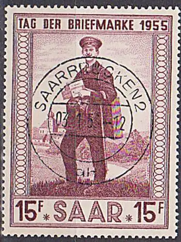 Saarland 361 gest. Landbriefträger Pfarrkirche Ilingen
