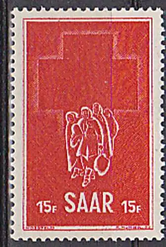 Saarland 318 ** Rotes Kreuz 1952 Flüchtlingsgruppe