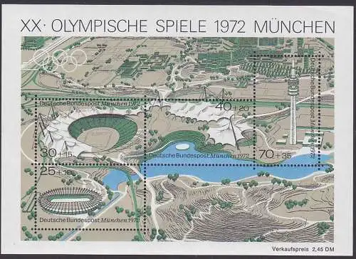 Olympische Spiele 1972 München Stadion Velodrom Radrennbahn Germany Block 7 postfrisch BRD