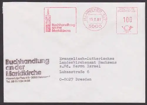 Hannover 107, AFS Buchhandlung an der Marktkirche 15.2.91 nach Dresden