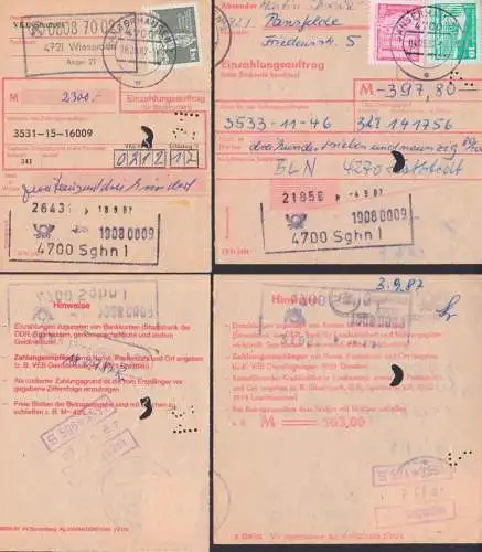 Sangerhausen zwei Einzahlungsaufträge PSSt. Wieserode, Pansfelde