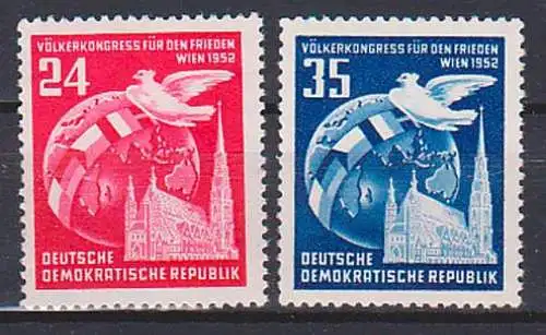 Völkerkongress Wien 1952 DDR 320/21 **, Stephansdom