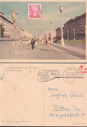 MC Berlin Stalinallee 24 Pfg. 5-Jahrplan I,  nachträglich entwertet