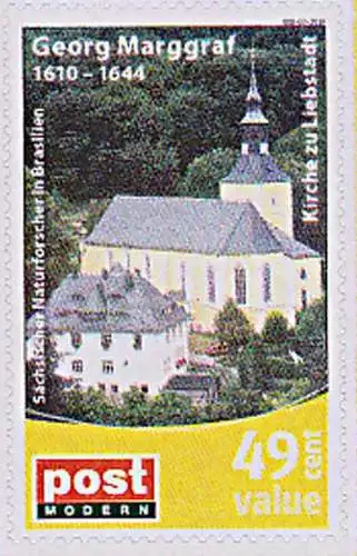 Liebstadt - Sachsen Georg Marggraf Naturforscher in Brasilien. Privatpostmarke Postmodern, ungebraucht