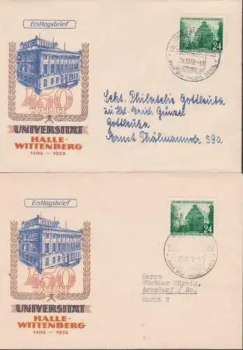 Halle-Wittenberg 450 Jahre Universität DDR 318, "Wissenschaft muss dem Frieden dienen", Augusteum-, fahrbares Postamt