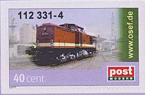 Diesellok 112 331-4 Wunschbriefmarke 40 cent Postmodern PM Eisenbahn **