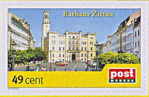 Zittau Rathaus Markt, 49 Cent Postmodern, Privatpost **, Wunschbriefmarke