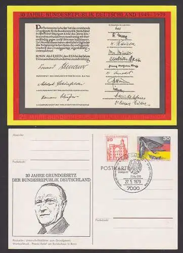 Germany Grundgesetz der BRD 30 Jahre 1949 - 1979 GA Phönix-Relief Konrad Adenauer Politik Stuttgart