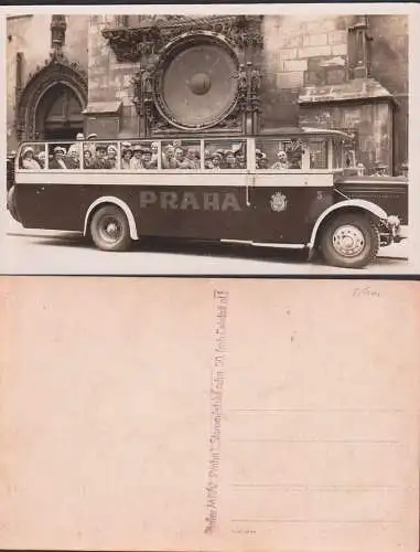 Prag Praha Foto mit Omnibus mit Panoramasicht, unbeschrieben