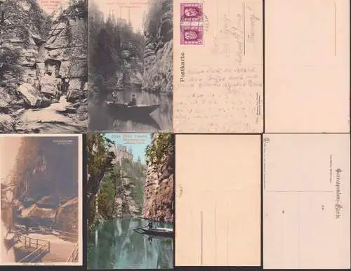 Böhmische Schweiz Hrensko, Herrnskretschen, Edmundsklamm vier verschiedene Ansichten