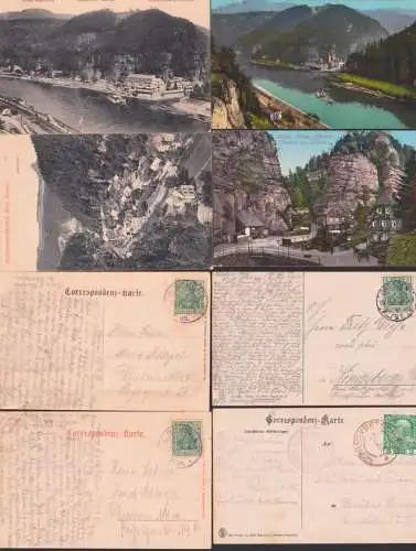 Böhmische Schweiz Hrensko, Herrnkretschen, Zirkelstein, Klamm-Eingang vier versch. Karten